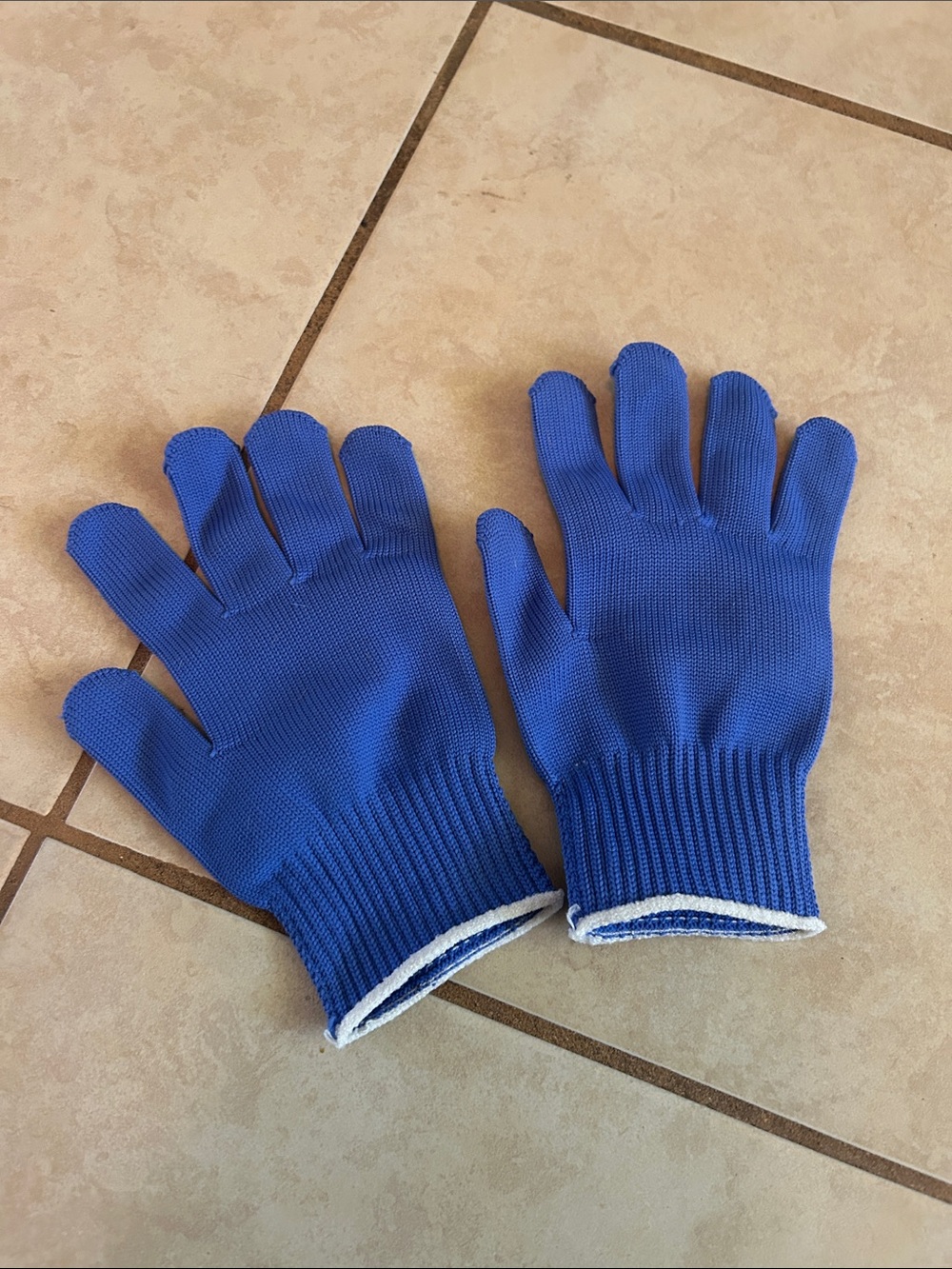 Blue Knit Work Gloves - Women’s Accessories